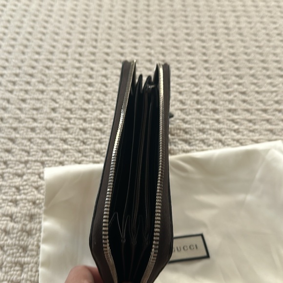 Gucci Bee Web Zip Around Wallet GG Coated Canvas - Picture 4 of 4